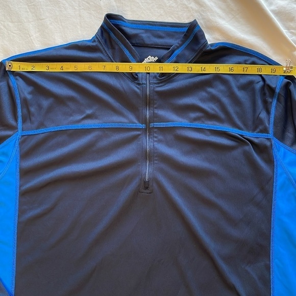 EMS Mens XL TechWick 2 Tone Blue 1/4 Zip Long Sleeve Pullover Lightweight Active - Picture 7 of 9